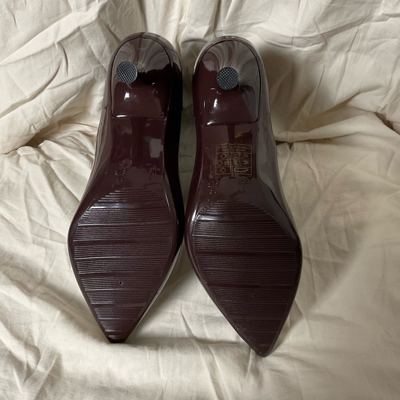 Jeffrey Campbell Puddles Pointed Toe Rain Ankle Boots Wine Shiny Size 7 - Picture 7 of 10